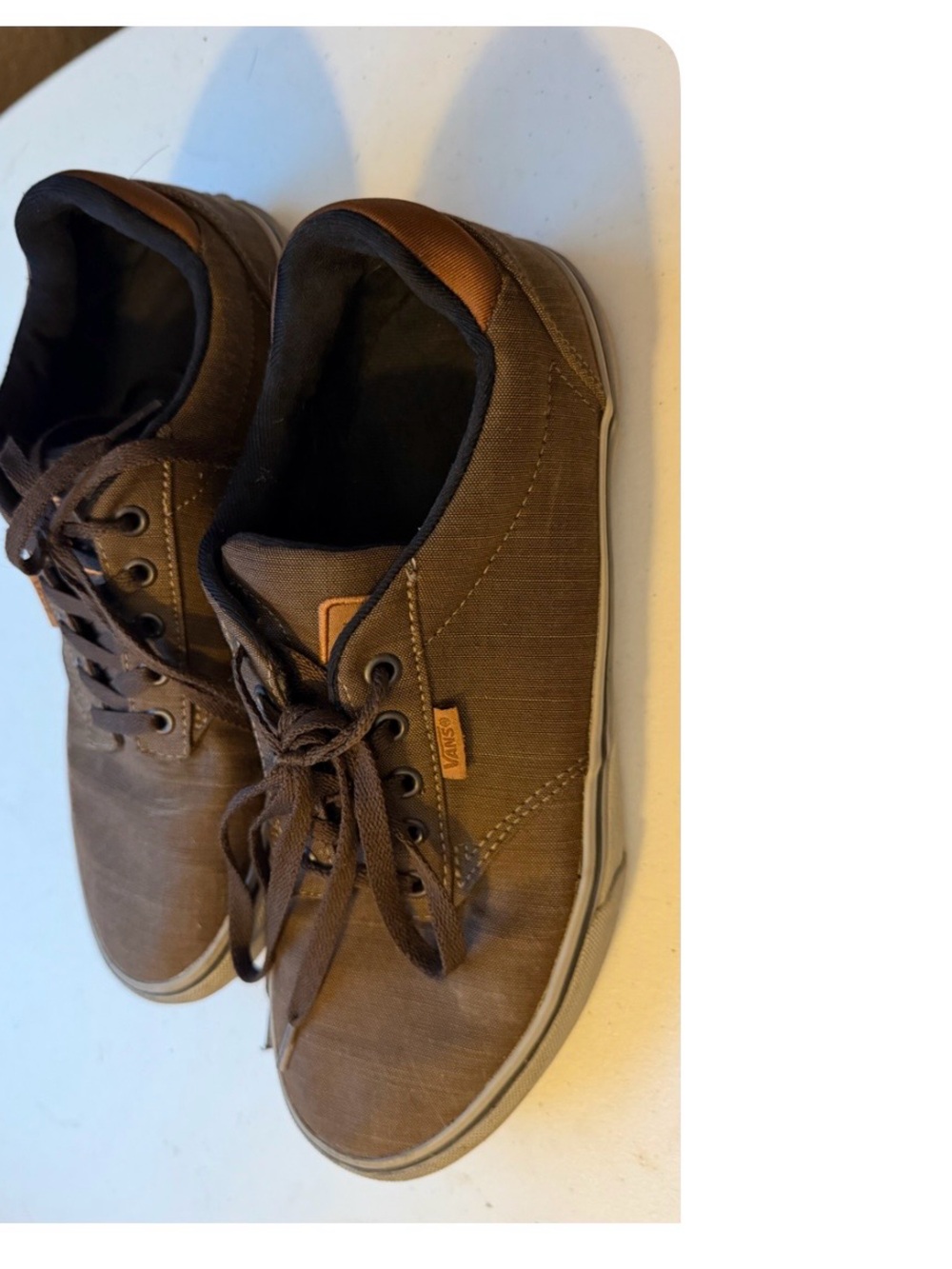 Vans Brown Low-Top Canvas Sneakers
